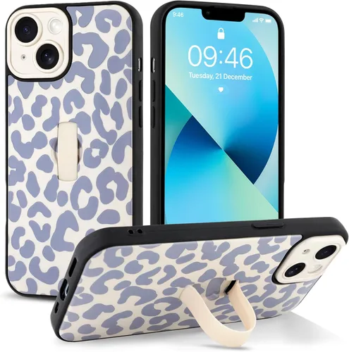 Miniatura 16 de Funda compatible con iPhone 17 Pro Max con correa de mano para los dedos, funda de teléfono con estampado de leopardo y guepardo para mujeres