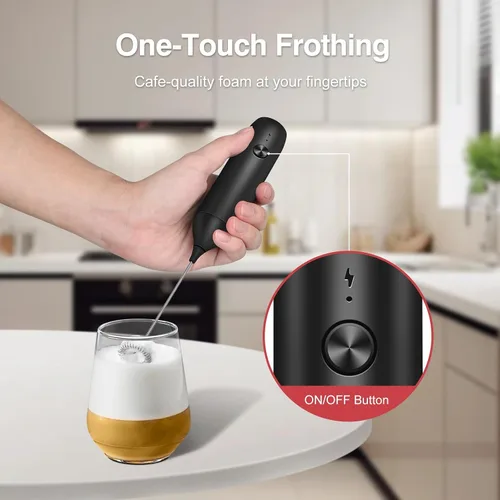 Miniatura 4 de Espumador de leche recargable de mano, varita espumadora y mezclador de bebidas para café, batidor eléctrico y agitador para latte, capuchino