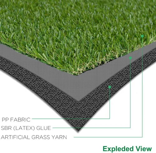 Miniatura 3 de Alfombra de césped artificial realista, para interiores y exteriores, para mascotas, alfombra sintética gruesa para jardín, patio, balcón, 2 x 7 pies