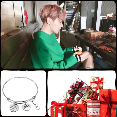 Miniatura 5 de LACAKU - Pulsera para niño, Kpop, BTS, Bangtan, dijes con textos en inglés, amarte a ti mismo, A.R.M.Y, regalo de joyería para niños, acero