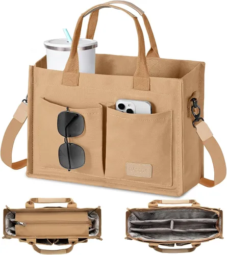 Miniatura 23 de GASSDA Canvas Tote Bag for Women Crossbody Work Purse with Pockets Top Handle Handbag Satchel Bags for Travel Nurse Teacher