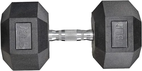 Miniatura 14 de LIFERUN Mancuerna individual de hierro fundido con revestimiento de goma, peso libre de mancuernas hexagonales, 30-85 libras