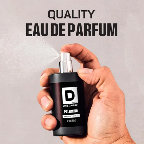 Miniatura 4 de Duke Cannon Proper Cologne Palomino Eau de Parfum para hombre Caoba y vainilla Aroma natural sutil y duradero 1.7 onzas líquidas