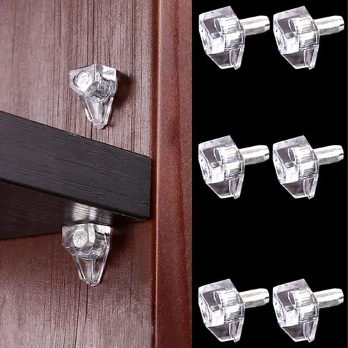 Miniatura 7 de 3 milímetros o 1/8 pulgada Clavijas de soporte para estante, Clavijas de soporte para estante de gabinete, Clavijas de repuesto de plástico Clear 50