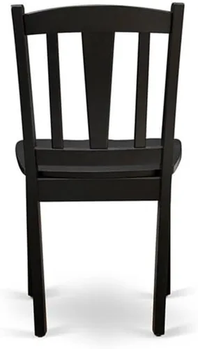Miniatura 3 de East West Furniture DLDL3-BLK-W - Juego de muebles de comedor de 3 piezas que contiene una mesa de cocina redonda con gotas y 2 sillas de comedor