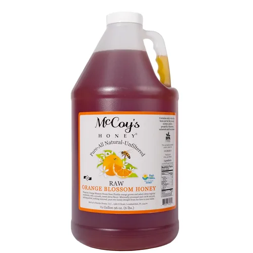 McCoy's Honey - Miel 100% pura y cruda - Miel de Azahar 1/2 galón (6lb)
