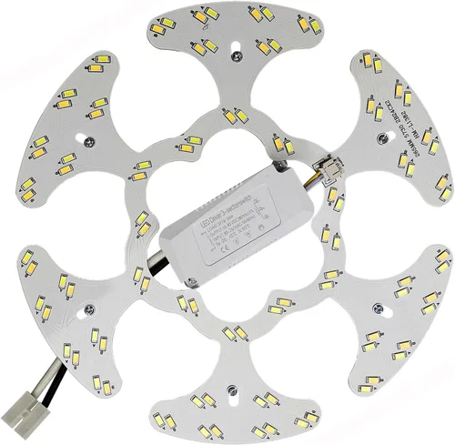 Miniatura 9 de Kit de luz de anillo de ventilador de techo de montaje empotrado LED de 24 W, panel de motor de luz LED de reajuste, 3 CCT: 3000K 4500K 6000K