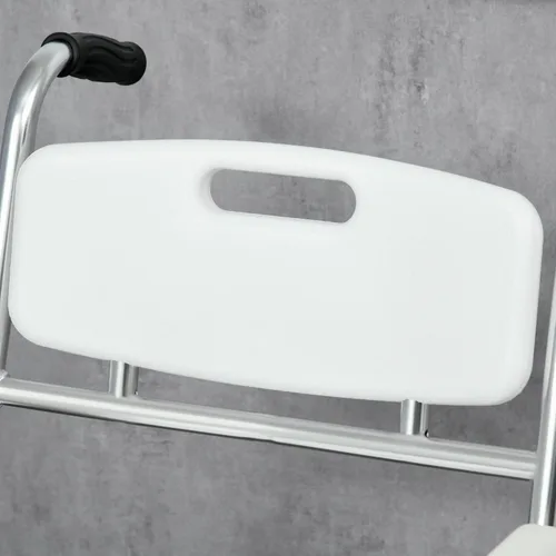 Miniatura 8 de HOMCOM Silla de ruedas 3 en 1 para ducha, apta para FSA/HSA, silla de inodoro impermeable enrollable con asiento acolchado, capacidad