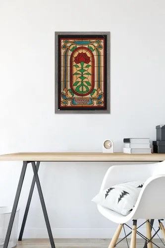 Miniatura 6 de Trends International Netflix Stranger Things: Season 4 - Póster de pared de vitrales, 14.72 x 22.37 pulgadas, versión enmarcada de madera de granero