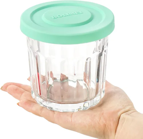 Miniatura 3 de Coloch Paquete de 4 tarros de vidrio de trabajo de 13 onzas con tapa a prueba de fugas, tarro de gelatina francesa de 13.5 fl oz, tarro