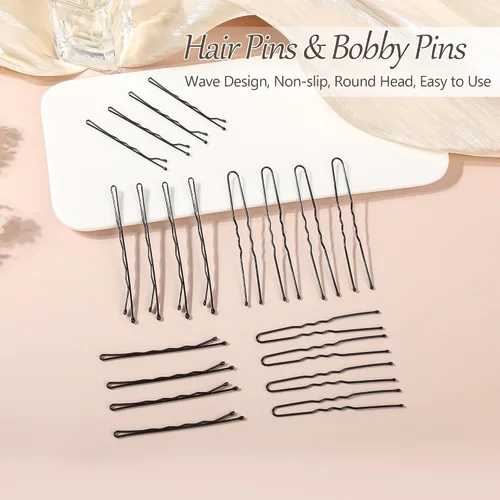 Miniatura 2 de Juego de 250 horquillas para el cabello, varios tamaños, pasadores ondulados de 2 pulgadas, 2.36 pulgadas, 2.75 pulgadas para todo tipo de cabello +