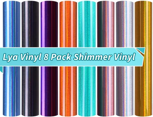 Miniatura 12 de Lya Vinyl Paquete de 12 vinilos permanentes de color rosa intenso brillante, hojas de vinilo autoadhesivas de 12 x 12 pulgadas para calcomanías