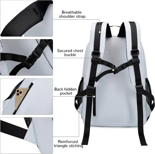 Miniatura 5 de Lohol - Mochila casual para hombres y mujeres, elegante mochila con compartimento para portátil de 15 pulgadas para la escuela, el trabajo
