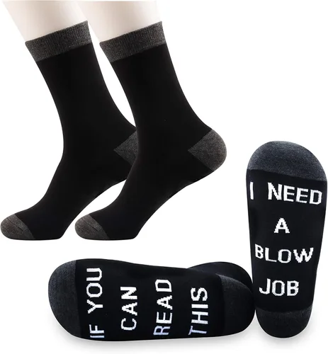 JXGZSO Humor adulto regalo si usted puede leer esto necesito un golpe trabajo calcetines divertidos regalos para él golpe trabajo calcetines