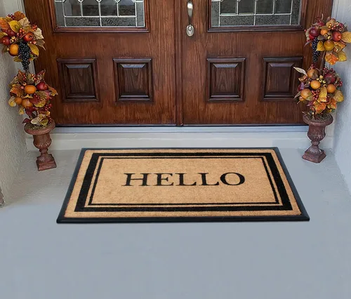 Miniatura 35 de A1HC Tapete para Puerta de Fibra de Coco Natural y Caucho, 30"x48" – Grueso, Duradero, Resistente, Anti-Desprendimiento, Resistente a