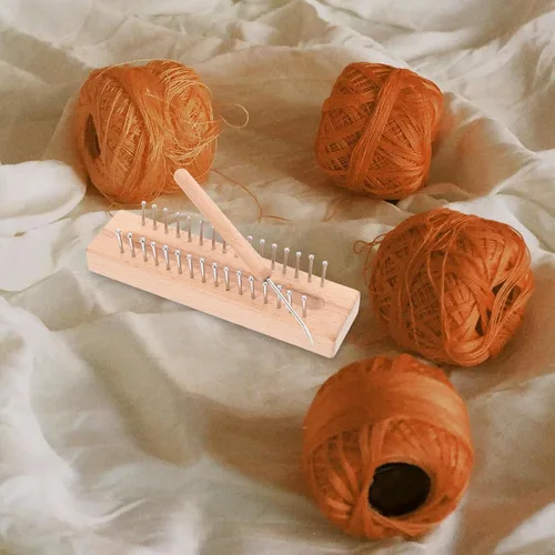 Miniatura 8 de ARTIBETTER Juego de telar de madera hecho a mano con gancho para sombrero, bufanda, calcetines, suéter, tejer, accesorios de telar