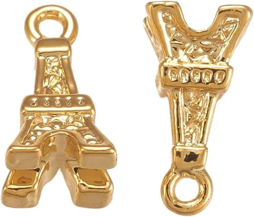 Miniatura 10 de Airssory 10 dijes de cruz diminutas de 0.492 x 0.354 in, latón chapado en oro, de metal, delicados, minimalistas, simples colgantes para fe