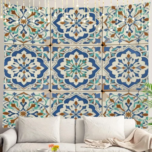 Miniatura 81 de Shrahala Circles Tapestry, Abstract Art With Various Circles Wall Hanging Hd Print Polyester Backdrop For Dorm Room Bedroom 30 X 40 In