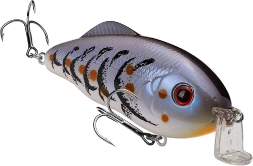 Miniatura 18 de Strike King Hybrid Hunter Shallow Jr. Señuelo de pesca, crankbait de buceo poco profundo, pico de 90 grados, ojos 3D, sonajero fuerte, se sumerge