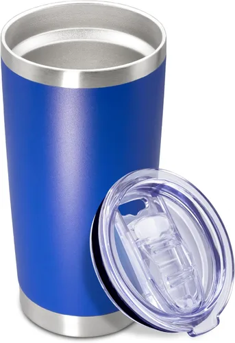 Miniatura 55 de Vaso de viaje de café de 20 onzas a granel con tapa, acero inoxidable de doble pared aislada al vacío, tazas con recubrimiento en polvo, para Rosa