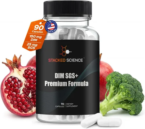 DIM SGS+ Suplemento para mujeres/hombres equilibrio hormonal y apoyo desintoxicante - Bloqueador de estrógeno a base de plantas para hombres -