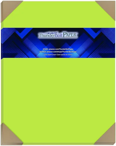 Miniatura 12 de 100 fundas de color verde lima brillante de 65 libras, papel de tarjeta, 8.5 x 14 pulgadas, tamaño legal y de menú, cartulina ligera de 65 libras