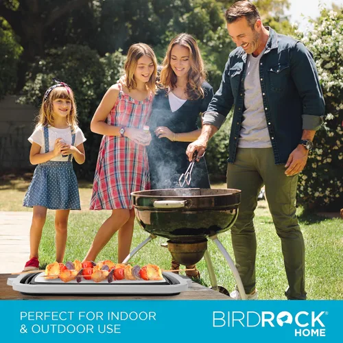 Miniatura 7 de BIRDROCK HOME Tina plegable grande de preparación para barbacoa con tabla de cortar, organizador de parrilla multifunción con colador y tapa, cuenco
