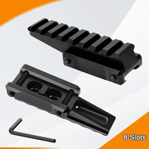 Miniatura 2 de Soporte elevador de riel Picatinny de 8 ranuras, 0.7 pulgadas de perfil medio óptico de punto rojo, riel de fotos de 3.5 pulgadas de longitud a