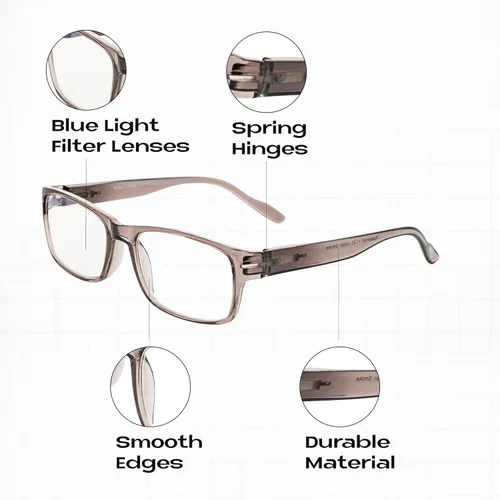 Miniatura 6 de Readerest - Lentes para lectura con bloqueo de luz azul, bisagras de resorte, protección UV Carbón vegetal