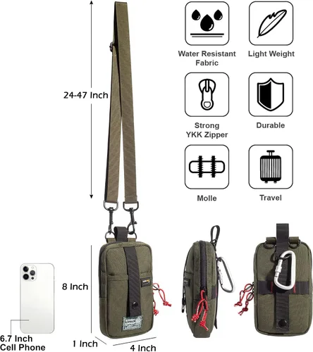 Miniatura 5 de Rough Enough - Bolso bandolera pequeño para teléfono celular, bolsa táctica para hombre