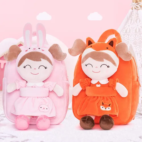 Miniatura 5 de Gloveleya Mochila de peluche para niños pequeños con juguetes de conejo de peluche, rosa