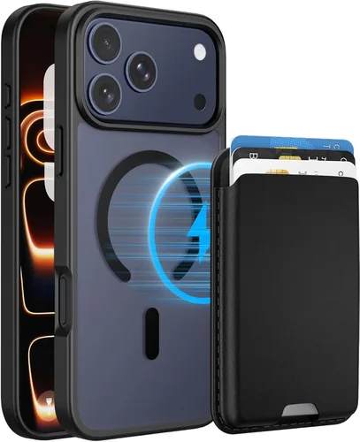 Miniatura 53 de Funda magnética para iPhone 12 Pro Max, cartera magnética desmontable con soporte para tarjetas, [compatible con MagSafe] grado militar, a prueba