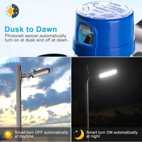 Miniatura 4 de Luces LED de estacionamiento de 240 W (240 x 1 W) para exteriores, 60000LM (250 Lm/W) 5000 K, luces LED comerciales de 6 KV SPD IP65, luz de poste