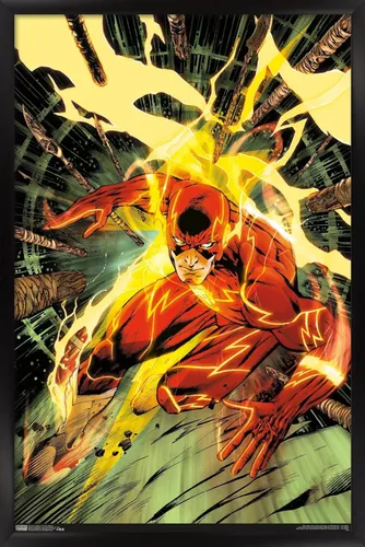Miniatura 8 de Trends International DC Comics - Póster de pared de The Flash - Spears, 14.725 x 22.375 pulgadas, versión enmarcada de madera de granero
