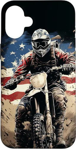 Miniatura 23 de Dirt Bike American Flag Motocross Enduro Biker 4th of July Case for iPhone 17