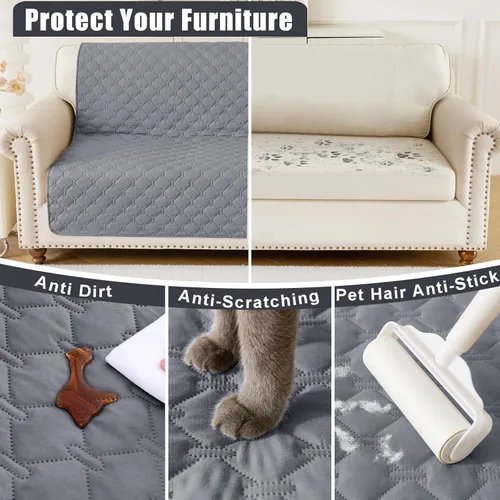 Miniatura 4 de Smiry Manta Impermeable para Cama de Perro, Manta Suave Reversible para Mascotas, Funda Lavable a Prueba de Fugas para Gatos y Perros para Sofá
