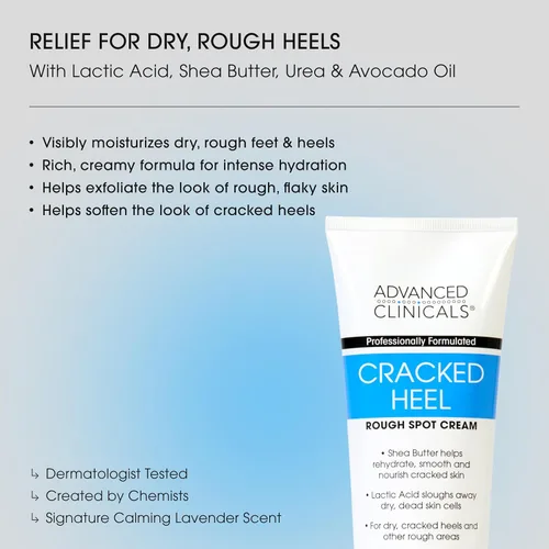 Miniatura 2 de Advanced Clinicals Crema hidratante para pies con manteca de karité, loción hidratante para pies y manos que ayuda a curar la piel agrietada, puntos