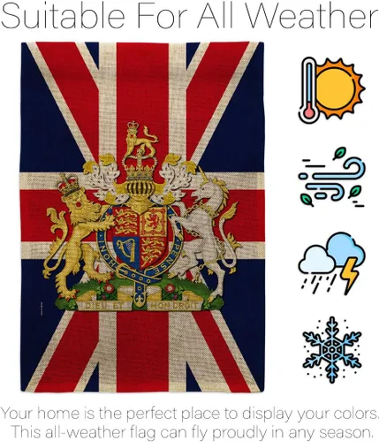 Miniatura 6 de Escudo de armas Reino Unido Bandera de jardín dulce vida simpatía recuerdo conmemorativo duelo amor apoyo emoción Postive House Banner pequeño patio