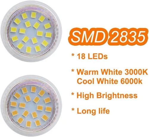 Miniatura 3 de Bombillas LED de 3 W, focos LED GU4.0 no regulables de 300 lúmenes, equivalente a 40 vatios, CA/CC 12V, blanco frío 6000k, paquete de 6