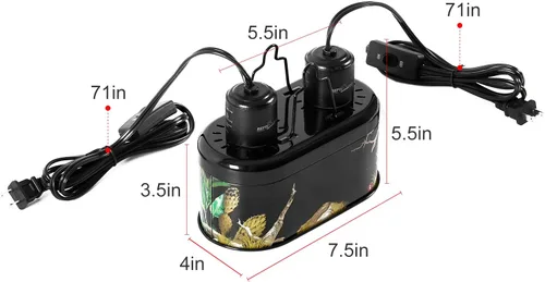 Miniatura 3 de REPTI ZOO Nano Combo Print Tropical Desert Reptile Dual Deep Dome Lámpara Luminaria para Reptiles Máx 40 Vatios Altura Máxima de Bombilla 4 pulgadas