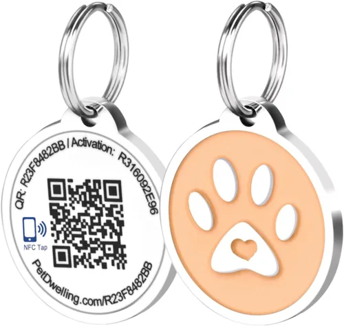 Miniatura 8 de Pet Dwelling Etiquetas inteligentes de identificación de mascotas QR + NFC para perros, duraderas e impermeables, etiquetas inteligentes