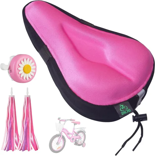 Miniatura 10 de Zacro Funda de cojín de gel para asiento de bicicleta para niños y niñas, funda de asiento de bicicleta antideslizante para niños pequeños, Funda