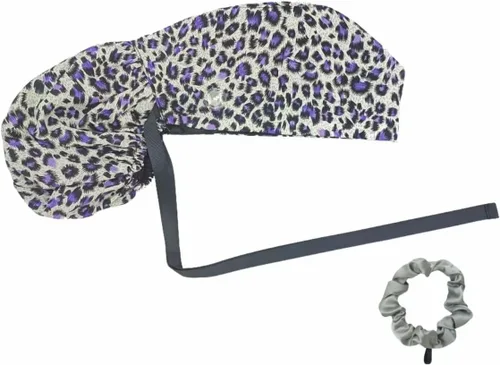 Miniatura 13 de Gorra médica con interior sedoso, gorro de algodón con banda para el sudor y botones, cola de caballo ajustable