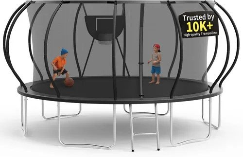 KOFUN Tranpoline Outdoor 16FT 14FT 12FT 10FT 8FT Tranpoline with Basketball Hoop 1500LBS & ASTM Approved & Easy Install, Recreational Tranpolines