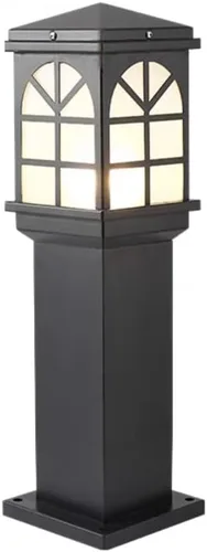 Luces de poste al aire libre, luz de césped impermeable al aire libre, pantalla de vidrio de metal, luz de jardín, villa, paisaje, decoración de la