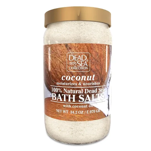 Dead Sea Collection Sales de baño con coco – Sal pura del Mar Muerto y aceite de coco – Nutritiva calmante y relajante para la piel y los músculos –