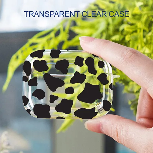 Miniatura 2 de Maxjoy Funda compatible con AirPods Pro, funda con diseño de vaca clara para mujeres y niñas, bonita funda protectora suave con llavero compatible
