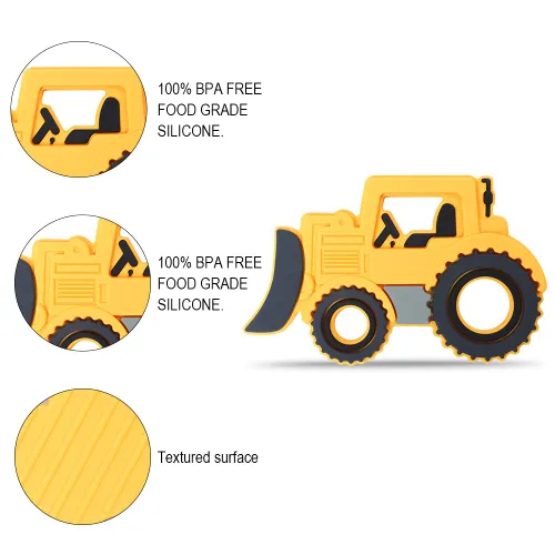 Miniatura 2 de Juguete mordedor de silicona de grado alimenticio para bebés con soporte para chupete, juguetes de dentición, juego de regalo para niños y niñas a