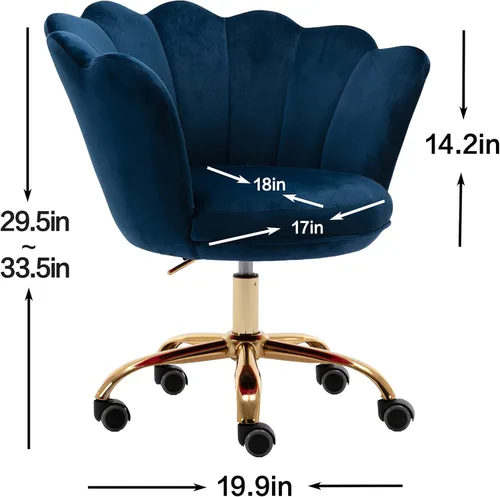 Miniatura 3 de Silla moderna de oficina en casa, silla de escritorio con ruedas, silla giratoria de tocador, silla de maquillaje, sillas ajustables en altura