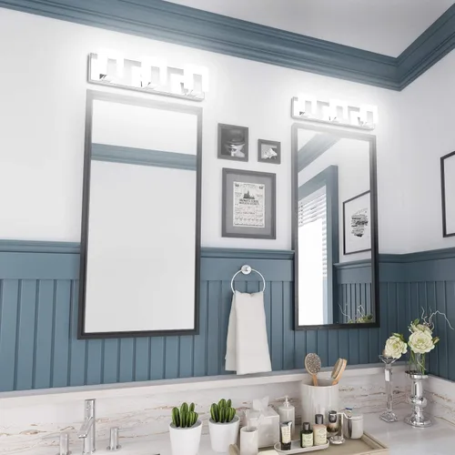 Miniatura 3 de Aipsun Moderna lámpara LED de tocador para baño, acrílico blanco esmerilado, arriba y abajo, accesorios de pared sobre espejo